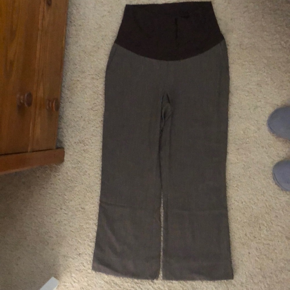 Brown maternity dress pants